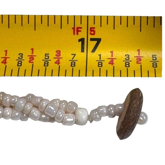 Handmade Seashell Necklace Flower Colorful Statement Piece Mother of Pearl 17" - Picture 6 of 6